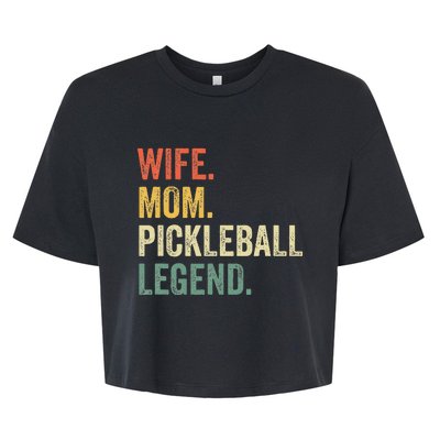 Pickleball Funny Wife Mom Legend Bella+Canvas Jersey Crop Tee