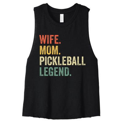 Pickleball Funny Wife Mom Legend Women's Racerback Cropped Tank