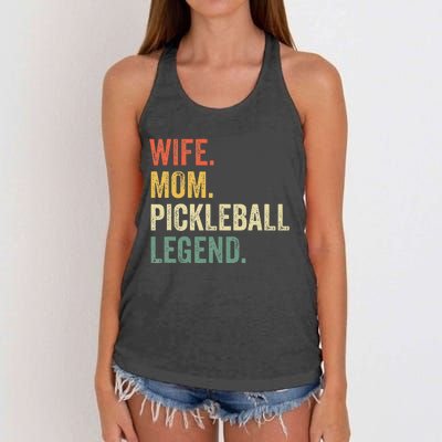 Pickleball Funny Wife Mom Legend Women's Knotted Racerback Tank