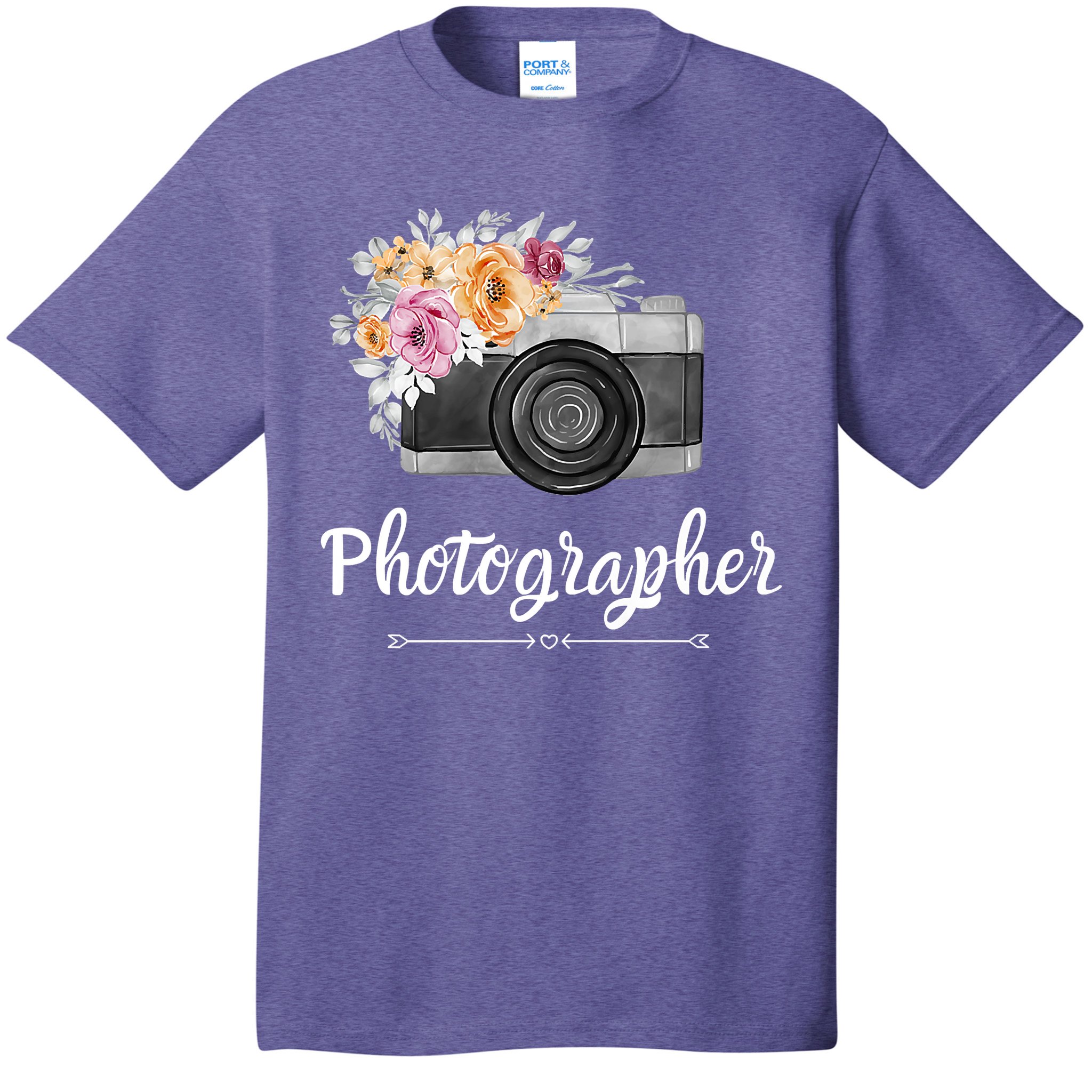Photographer Floral Women Photography Camera Gift T-Shirt