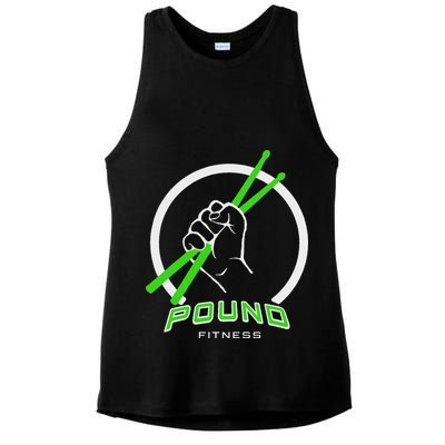Pound Fitness With Drumsticks Graphic Ladies PosiCharge Tri-Blend Wicking Tank
