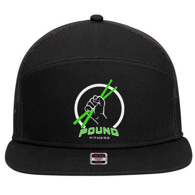 Pound Fitness With Drumsticks Graphic 7 Panel Mesh Trucker Snapback Hat