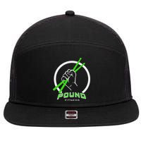 Pound Fitness With Drumsticks Graphic 7 Panel Mesh Trucker Snapback Hat