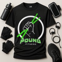 Pound Fitness With Drumsticks Graphic Cooling Performance Crew T-Shirt