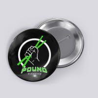 Pound Fitness With Drumsticks Graphic Button