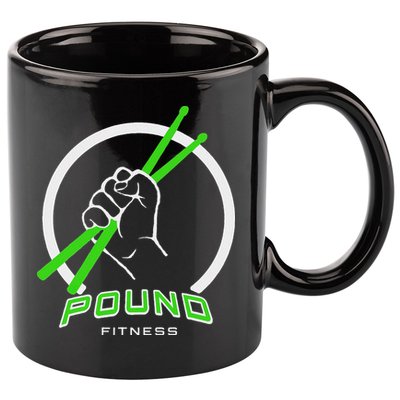 Pound Fitness With Drumsticks Graphic 11oz C Handle Ceramic Mug