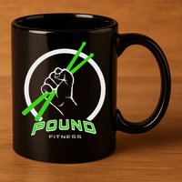 Pound Fitness With Drumsticks Graphic 11oz C Handle Ceramic Mug