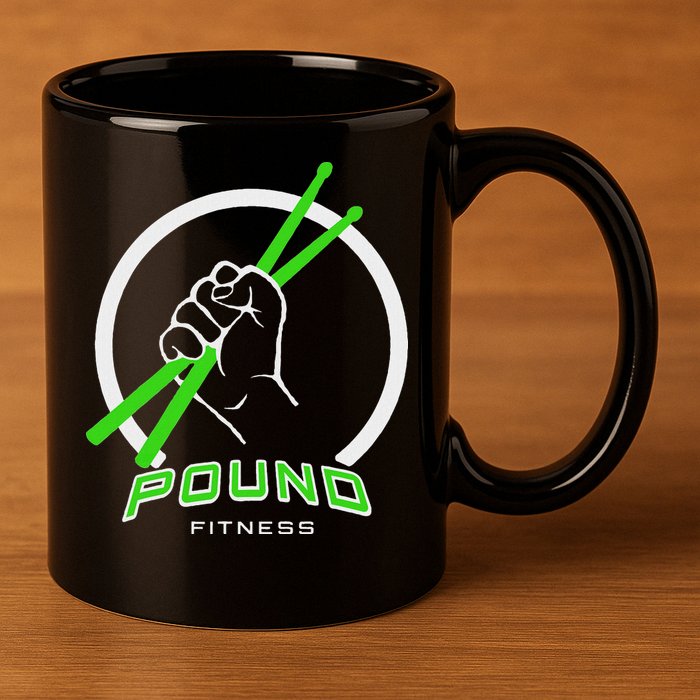 Pound Fitness With Drumsticks Graphic 11oz C Handle Ceramic Mug