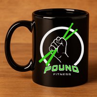 Pound Fitness With Drumsticks Graphic 11oz C Handle Ceramic Mug