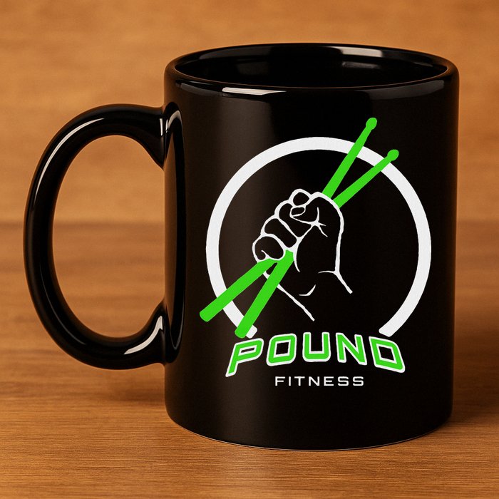Pound Fitness With Drumsticks Graphic 11oz C Handle Ceramic Mug
