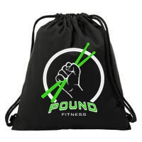 Pound Fitness With Drumsticks Graphic Drawstring Bag
