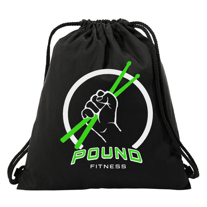 Pound Fitness With Drumsticks Graphic Drawstring Bag