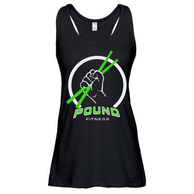 Pound Fitness With Drumsticks Graphic Ladies Essential Flowy Tank