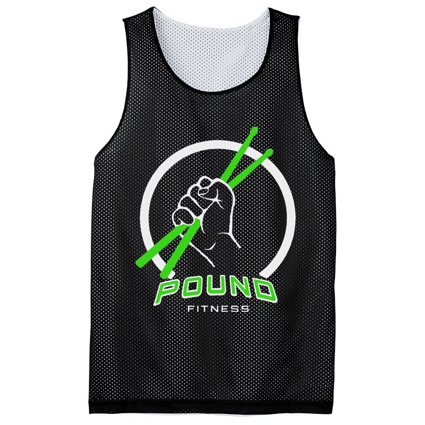 Pound Fitness With Drumsticks Graphic Mesh Reversible Basketball Jersey Tank