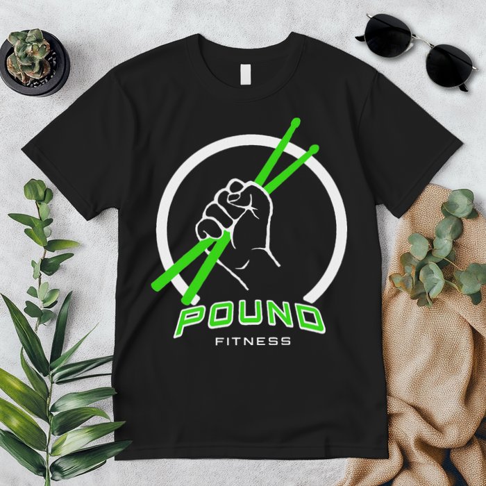 Pound Fitness With Drumsticks Graphic Premium T-Shirt