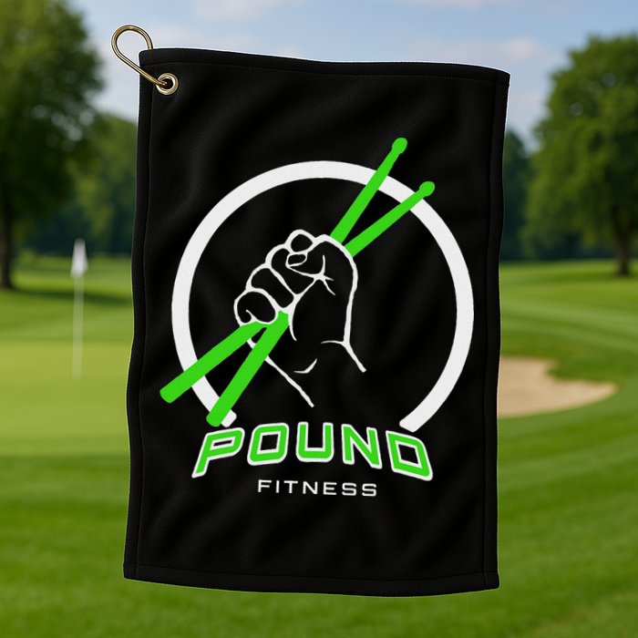 Pound Fitness With Drumsticks Graphic Golf Towel