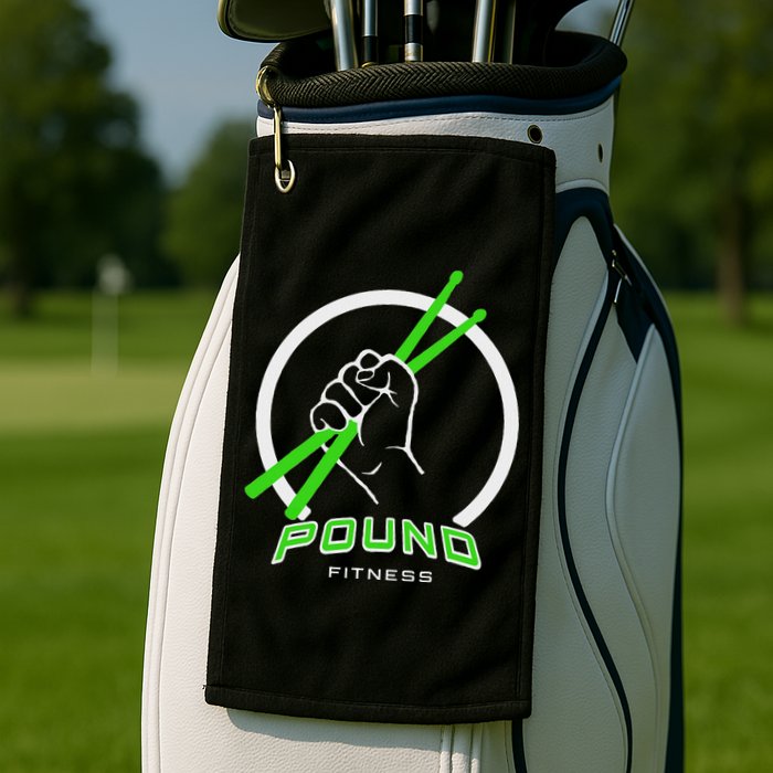 Pound Fitness With Drumsticks Graphic Golf Towel