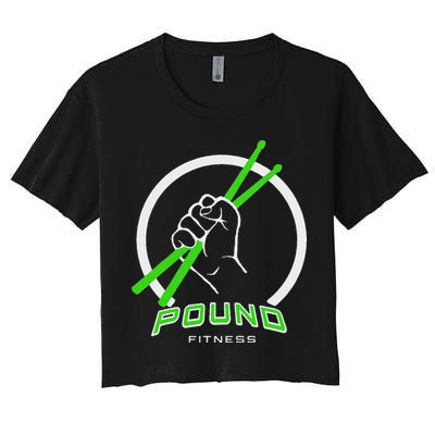 Pound Fitness With Drumsticks Graphic Women's Crop Top Tee
