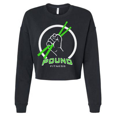 Pound Fitness With Drumsticks Graphic Cropped Pullover Crew