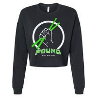 Pound Fitness With Drumsticks Graphic Cropped Pullover Crew