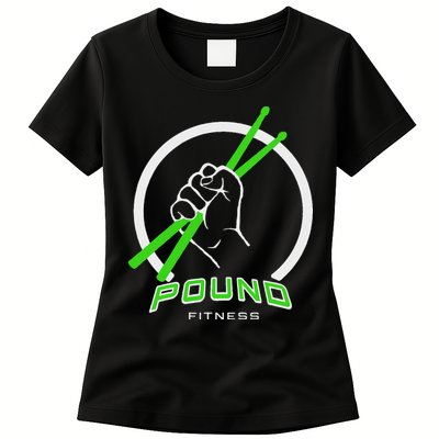 Pound Fitness With Drumsticks Graphic Womens T-Shirt