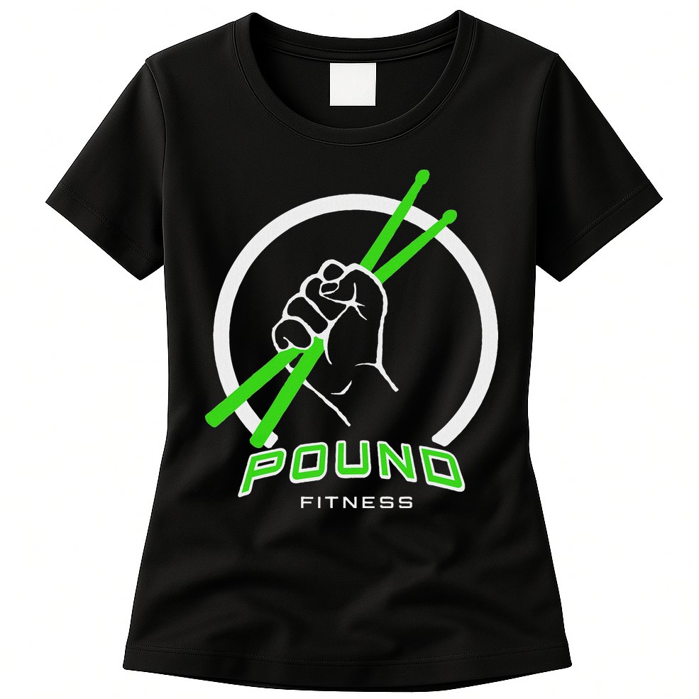 Pound Fitness With Drumsticks Graphic Womens T-Shirt