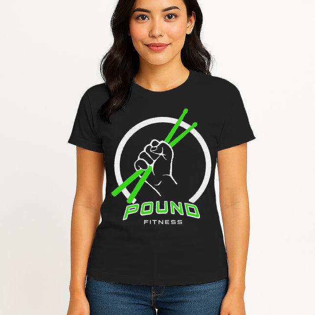 Pound Fitness With Drumsticks Graphic Womens T-Shirt