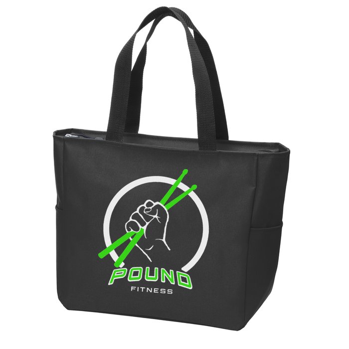 Pound Fitness With Drumsticks Graphic Zip Tote Bag