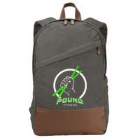 Pound Fitness With Drumsticks Graphic Cotton Canvas Backpack