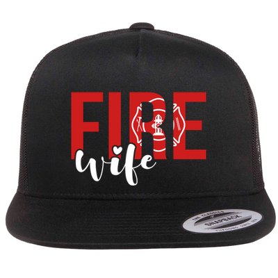 Proud Fire Wife Of Firefighter Wife Fire Wife Cool Gift Flatbill Hat
