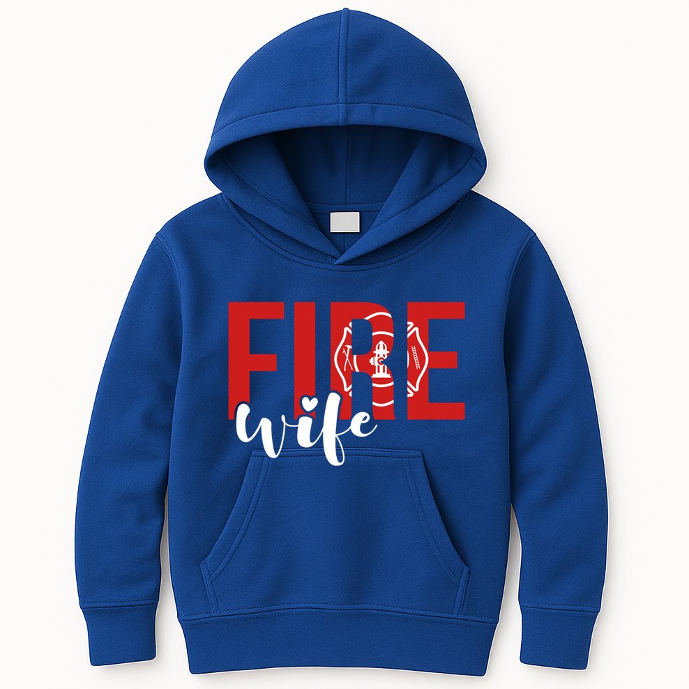 Proud Fire Wife Of Firefighter Wife Fire Wife Cool Gift Kids Hoodie