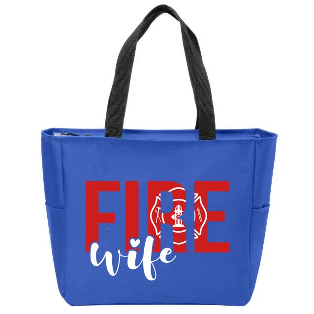 Proud Fire Wife Of Firefighter Wife Fire Wife Cool Gift Zip Tote Bag