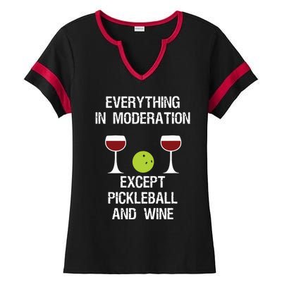 Pickleball Funny Wine Ladies Halftime Notch Neck Tee