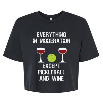 Pickleball Funny Wine Bella+Canvas Jersey Crop Tee