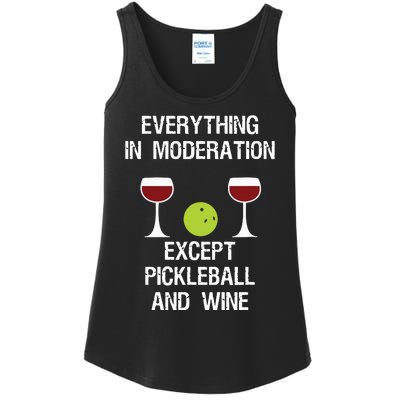 Pickleball Funny Wine Ladies Essential Tank