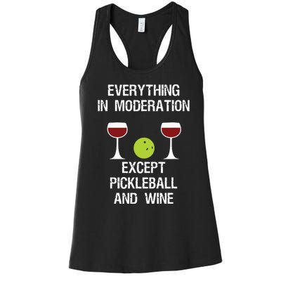 Pickleball Funny Wine Women's Racerback Tank