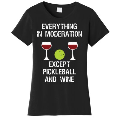 Pickleball Funny Wine Women's T-Shirt