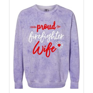 Proud Firefighter Wife gift Fireman's Husband boyfriend Colorblast Crewneck Sweatshirt