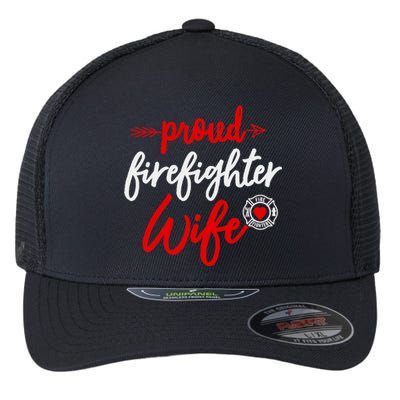 Proud Firefighter Wife gift Fireman's Husband boyfriend Flexfit Unipanel Trucker Cap