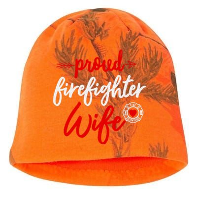 Proud Firefighter Wife gift Fireman's Husband boyfriend Kati - Camo Knit Beanie