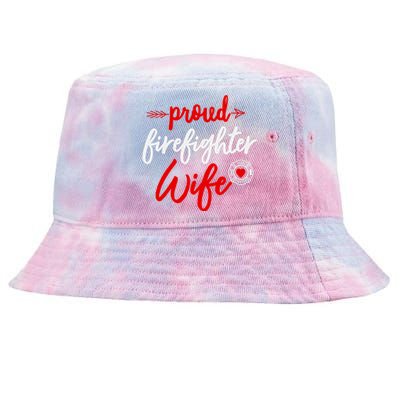 Proud Firefighter Wife gift Fireman's Husband boyfriend Tie-Dyed Bucket Hat