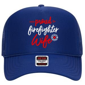 Proud Firefighter Wife gift Fireman's Husband boyfriend High Crown Mesh Back Trucker Hat