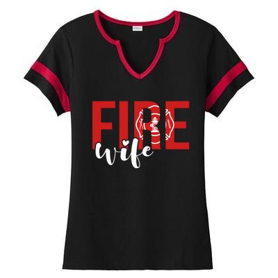 Proud Fire Wife Of Firefighter Wife Fire Wife Meaningful Gift Ladies Halftime Notch Neck Tee