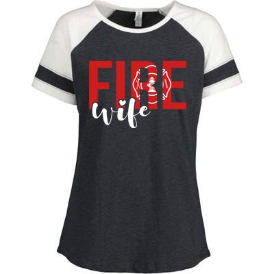 Proud Fire Wife Of Firefighter Wife Fire Wife Meaningful Gift Enza Ladies Jersey Colorblock Tee