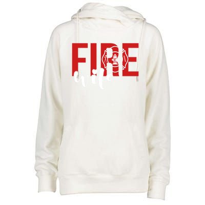 Proud Fire Wife Of Firefighter Wife Fire Wife Meaningful Gift Womens Funnel Neck Pullover Hood