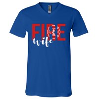 Proud Fire Wife Of Firefighter Wife Fire Wife Meaningful Gift V-Neck T-Shirt