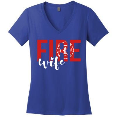 Proud Fire Wife Of Firefighter Wife Fire Wife Meaningful Gift Women's V-Neck T-Shirt