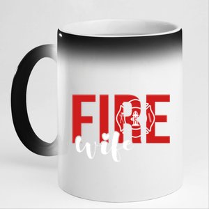 Proud Fire Wife Of Firefighter Wife Fire Wife Gift 11oz Black Color Changing Mug