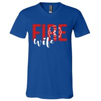 Proud Fire Wife Of Firefighter Wife Fire Wife Gift V-Neck T-Shirt