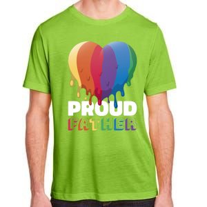 Proud Father With Rainbow Heart For Father's Day Gift Adult ChromaSoft Performance T-Shirt